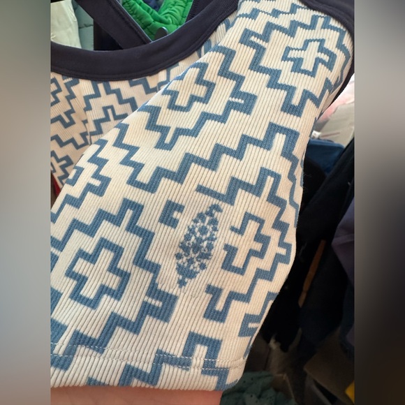 NWT Free People FP Movement All Clear Jacquard Cami blue crush navy - XS/S, M/L - Picture 10 of 10